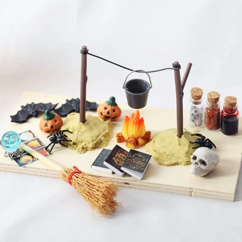 Conjunto Mini De Halloween Com Acessórios De Decoração De Casa De Bonecas Sxfse