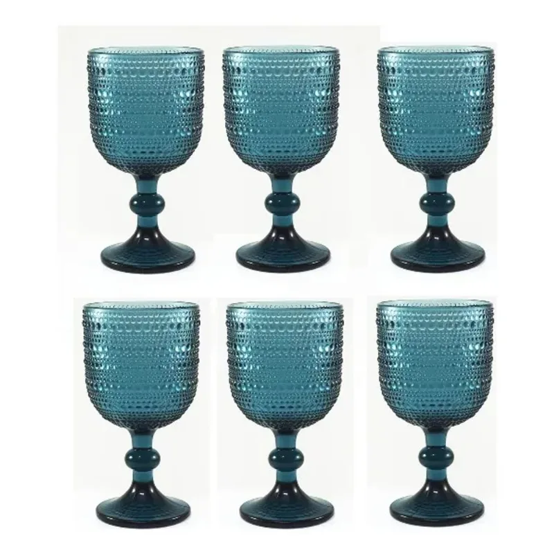 SET X 6 COPAS LABRADA DOTS AZUL ETXE