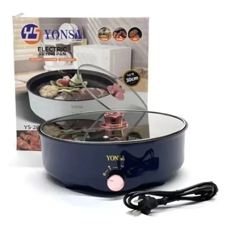 Frigideira Elétrica Assadeira Panela Antiaderente 11v Cozinha Panela Multiuso Premium 3 Níveis 600w Cor Azul-escuro
