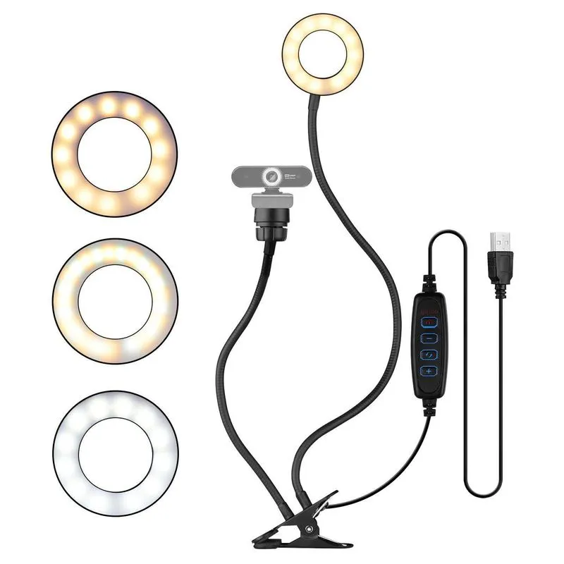 Ring Light E Luz Pra Selfie Com Cabo Flexível E Com Suporte