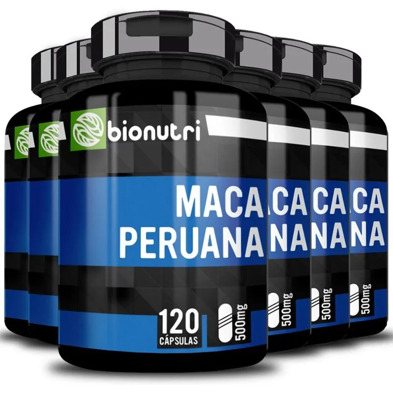 Maca Peruana Pura 6x 120 Capsulas De 500 mg Bionutri Preço Hoje!