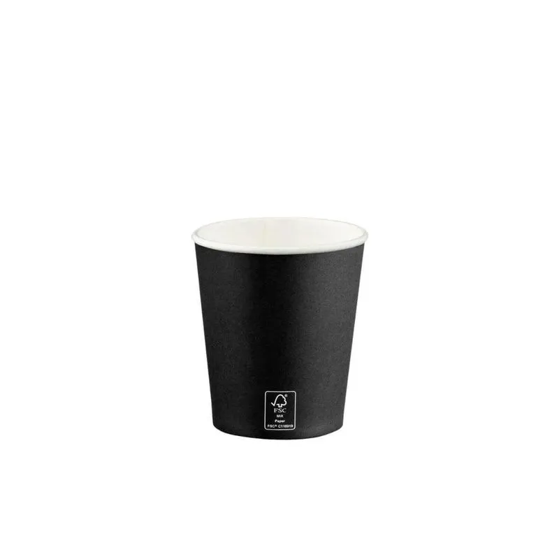 Kit 400und Copo Papel Parede Corrugado Preto Biodegradável