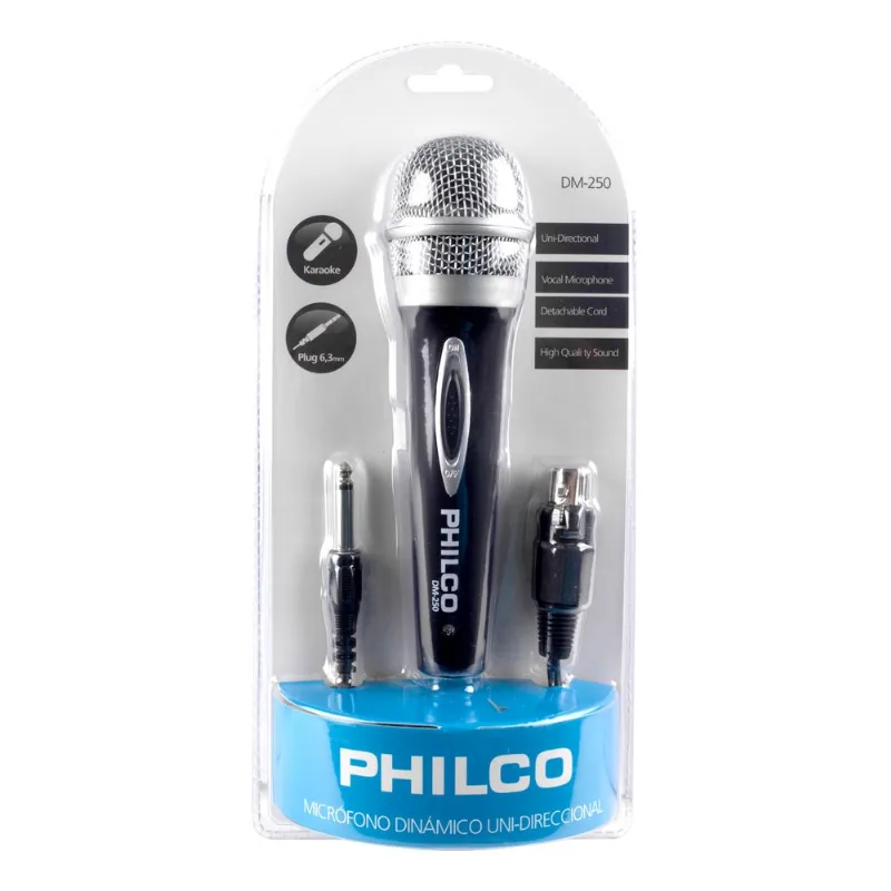 Micrófono Unidireccional Philco Metalizado