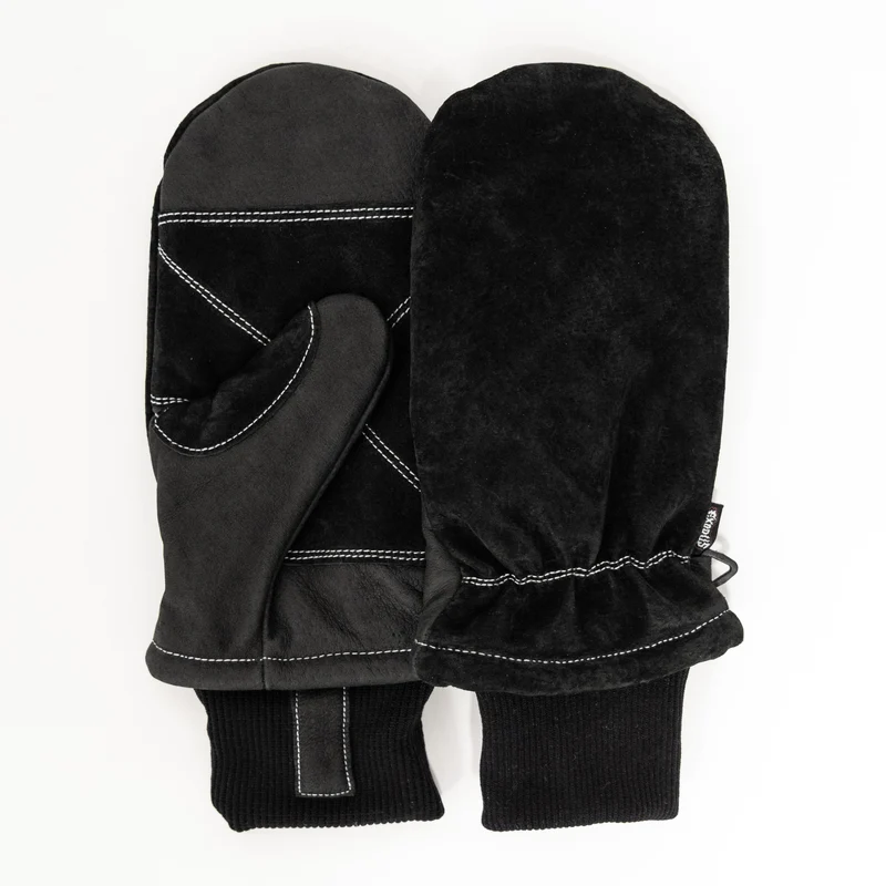 Exodus Rope Tow Mitt Snowboard Mittens - Black/With Contrast Stitch M