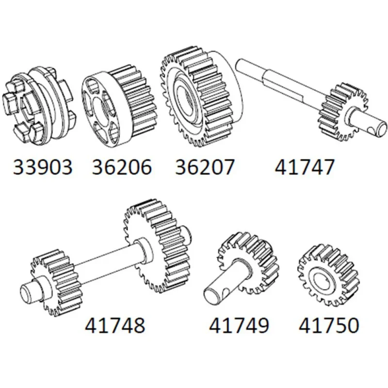 Cross RC Transmission Gear Set for EMO X 1/8 (Metaal)