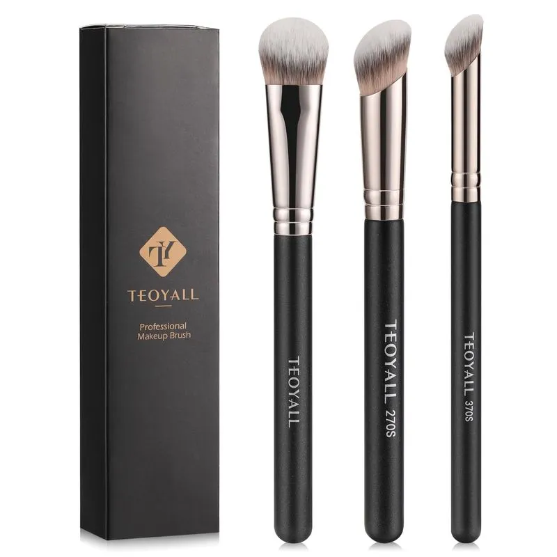 Conjunto De Pincéis De Maquiagem Teoyall Contour Conceal 3 Peças Sintéticas