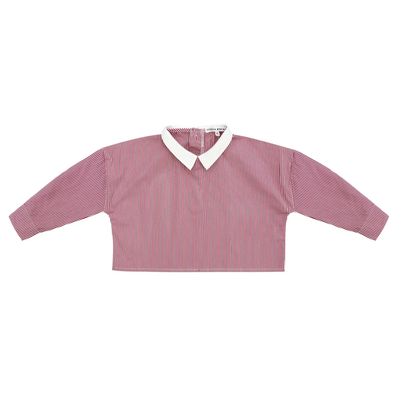 LITTLE PARNI RED STRIPE GIRLS COLLAR SHIRT [FINAL SALE] 6