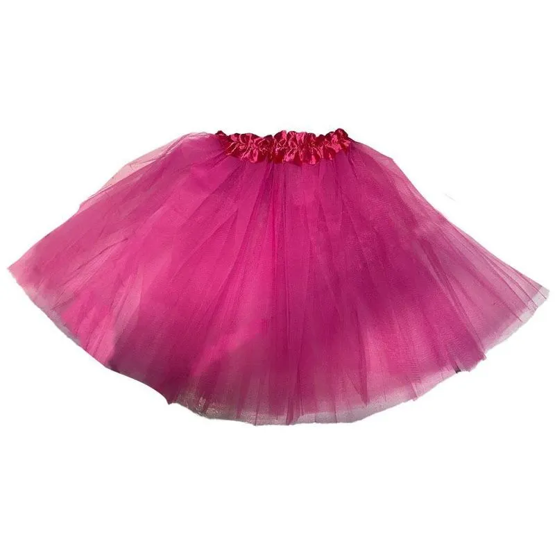 Saia Tule Adulto 40Cm Lisa Rosa Pink Fantasia