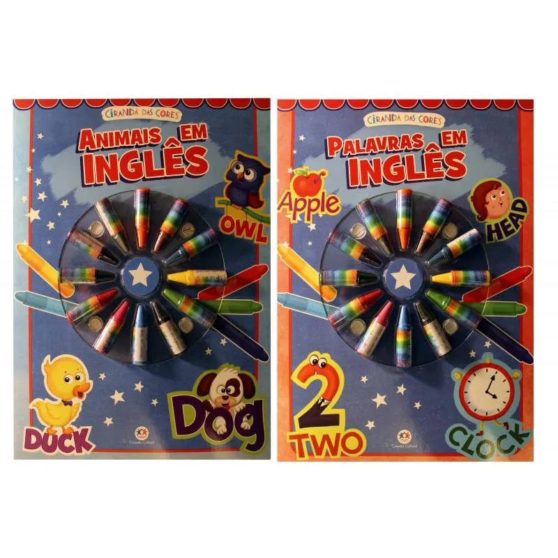 Kit de livros infantis: Animais em inglês + primeiras palavras em inglês- Editora Ciranda Cultural