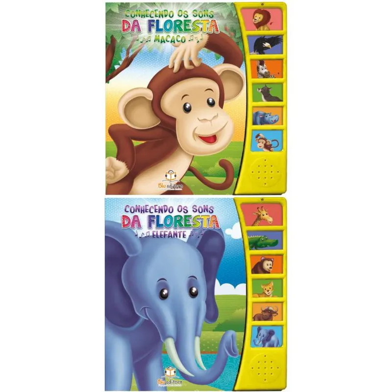 Livros sonoros Conhecendo Os Sons: Elefante + Macaco - 2 vol