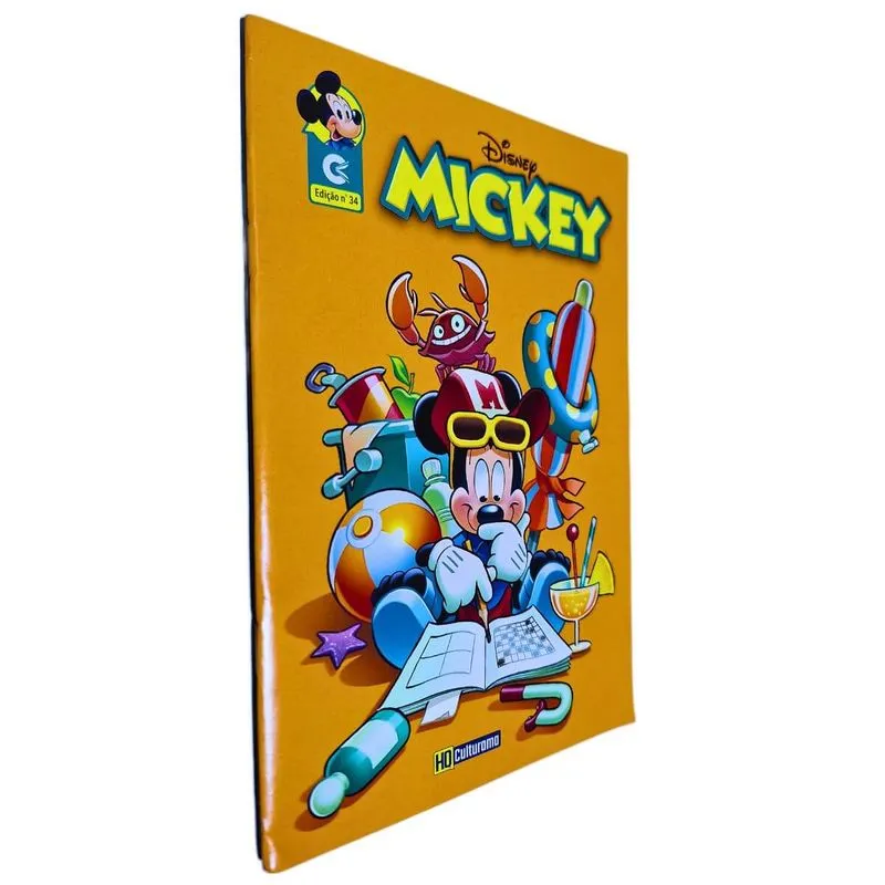 Quadrinhos Hq Gibi Graphic Novel Formatinho 13,50x19 Cm Lombada Com Grampos Mickey Nº 34 Culturama