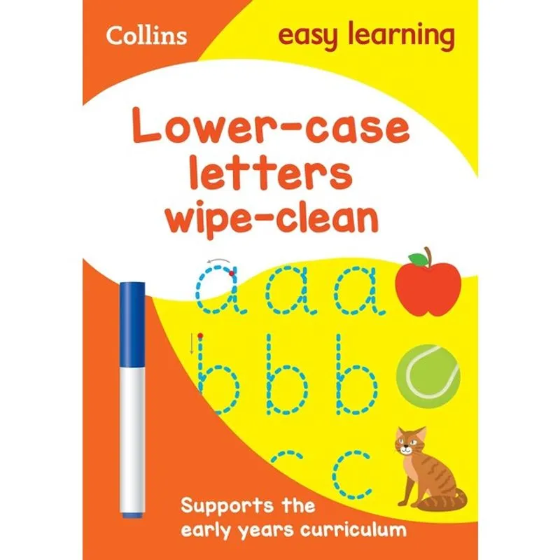 COLLINS EASY LEARNING PRESCHOOL - LOWER CASE LETTERS AGE 3-5 WIPE CLEAN ACTIVITY BOOK