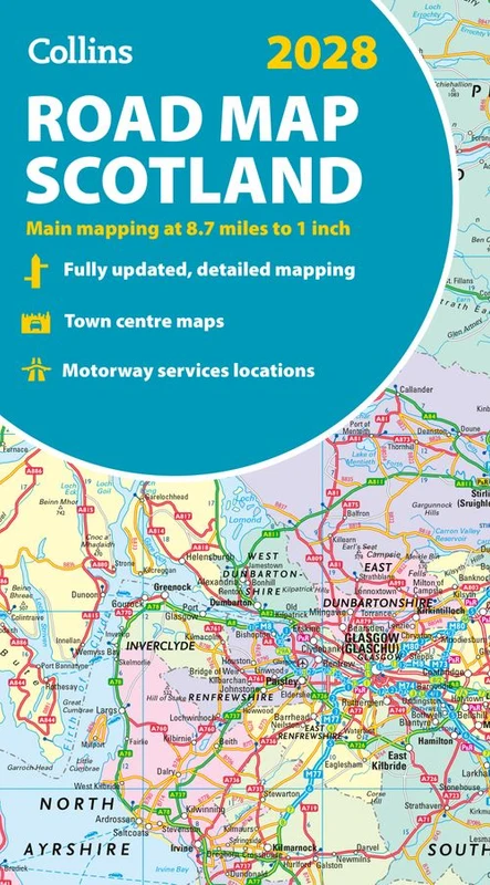 2028 Collins Road Map of Scotland: Folded Road Map (Collins Road Atlas) Map