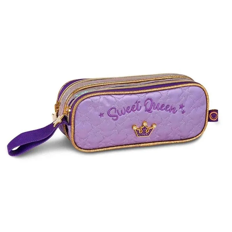 Estojo 2 Divisórias Princesa Sweet Queen Lilás Clio
