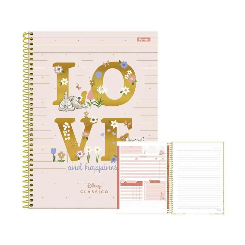 Caderno 10 Matérias 160Fls Disney Clássico Bambi Foroni