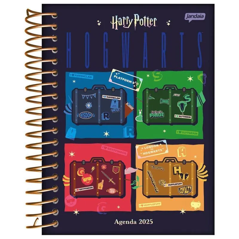 Agenda Diária 2025 Espiral Harry Potter Malas Jandaia