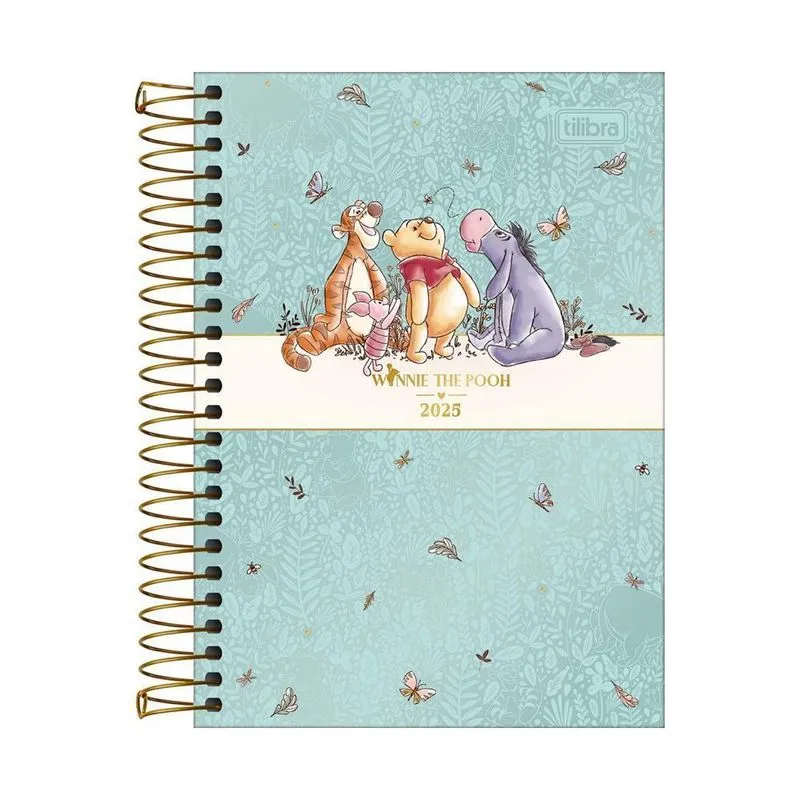 Agenda 2025 Diária Espiral Winnie The Pooh Verde Tilibra