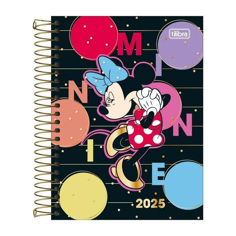 Agenda 2025 Diária Minnie Mouse Preto Tilibra