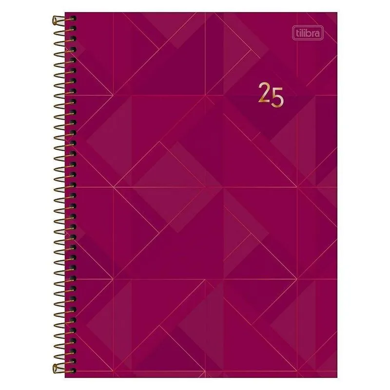 Agenda 2025 Executiva Espiral Diária Spot Rosa Tilibra