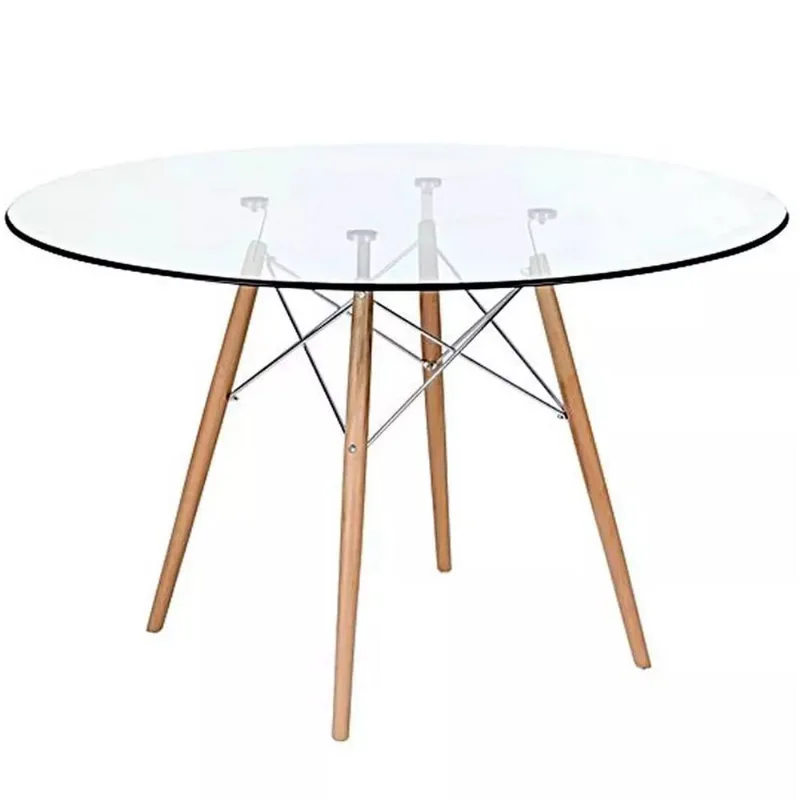 Mesa Eames Redonda Z231 Glass Top Vidrio