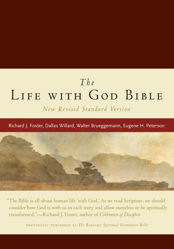 NRSV, The Life with God Bible, Compact, Italian Leather, Burgundy Hardback