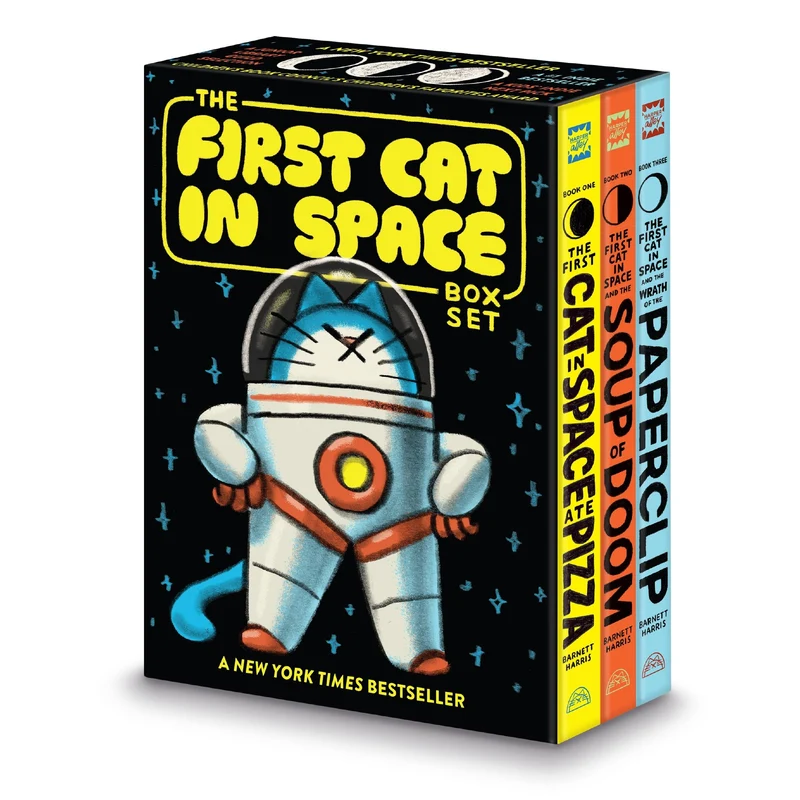The First Cat in Space 3-Book Box Set: A Graphic Novel Collection: The First Cat in Space Ate Pizza, The First Cat in Space and the Soup of Doom, The First Cat in Space and the Wrath of the Paperclip (The First Cat in Space) Paperback