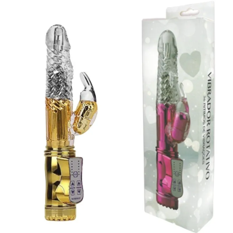 Vibrador Rotativo Jack Rabbit Jelly Dourado Rt002g