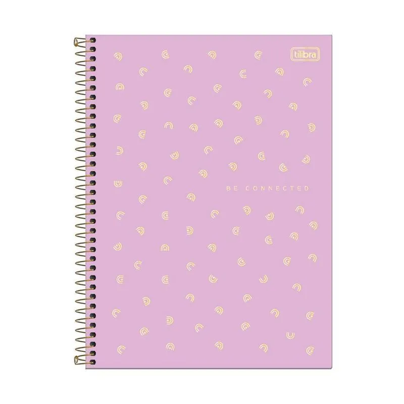 Caderno 10 Matérias Neon Be Connected Rosa 160Fls Tilibra
