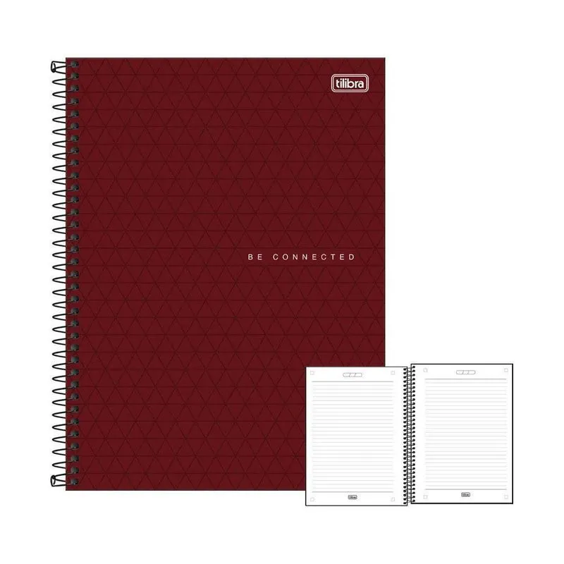Caderno 10 Matérias Neon Be Connected Vinho 160Fls Tilibra