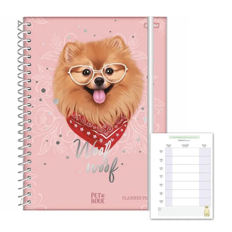 Agenda Planner 2024 Pet Holic 160 Pag Woof Woof Jandaia
