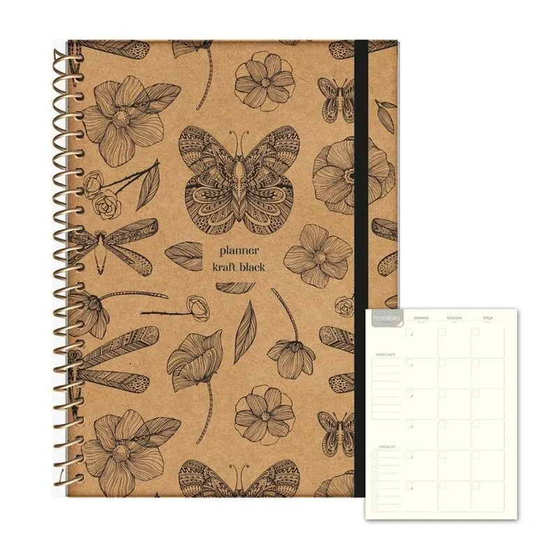 Agenda Planner 2024 160 Pag. Riscos Kraft Gold Jandaia