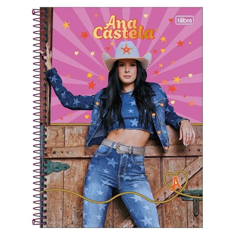 Caderno Univ 1 Matéria 80Fls Ana Castela Rosa Escuro Tilibra