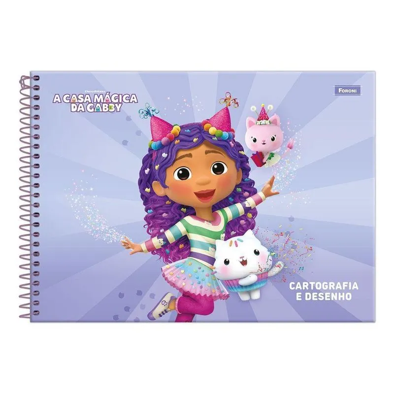 Caderno Cartográfia 80Fl A Casa Mágica Da Gabby Lilás Foroni