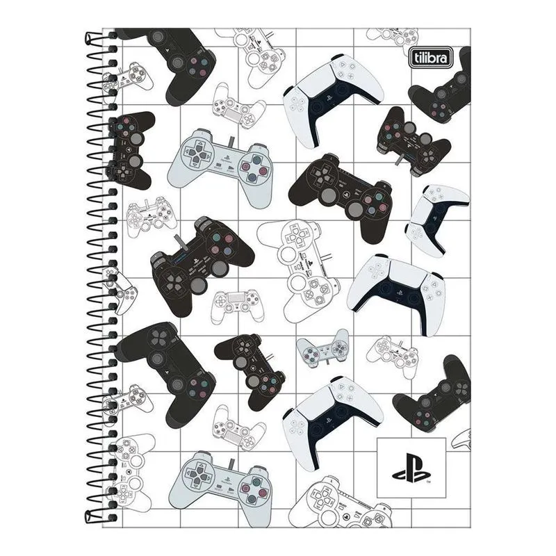 Caderno Univ 1 Matéria 80Fls Playstation Branco Tilibra