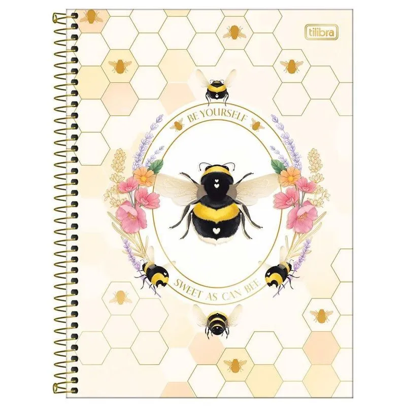 Caderno Univ 10 Matérias 160Fls Honey Bee Yourself Tilibra