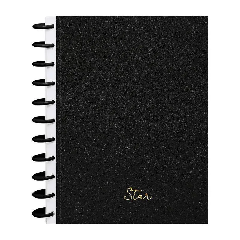 Caderno Univ 1Matéria 80Fls Star Preto Kitdisc