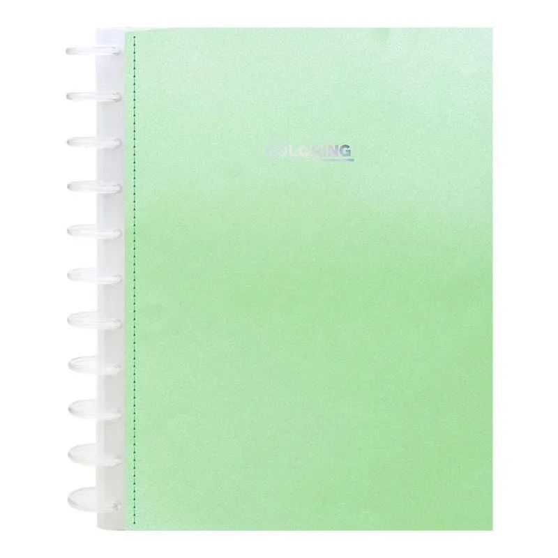 Caderno Universitário 160Fls Kitdisc Coloring Verde Kit