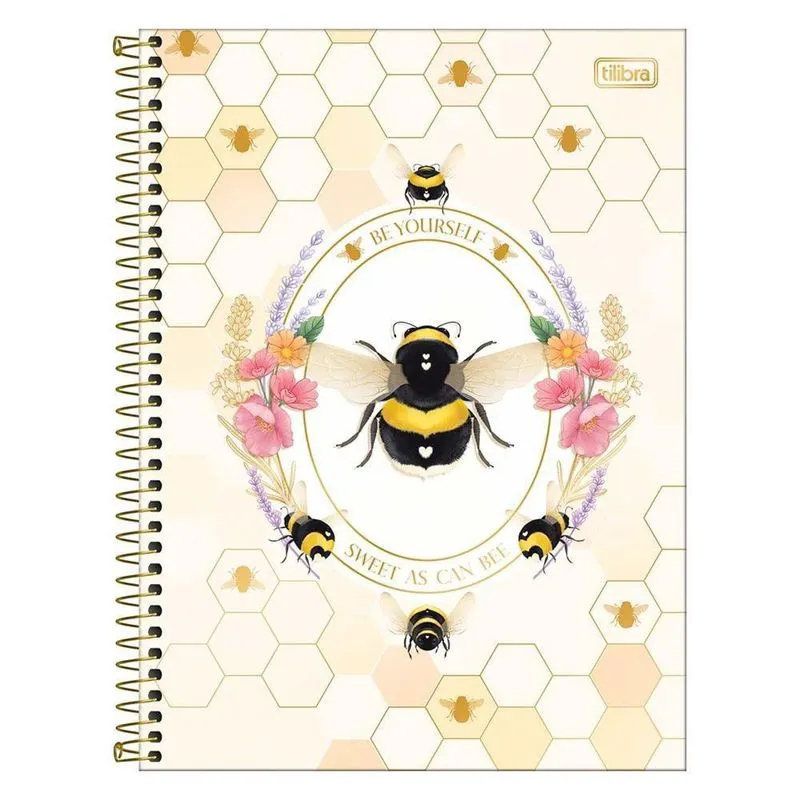 Caderno Univ 1 Matéria 80Fls Honey Bee Sweet Tilibra