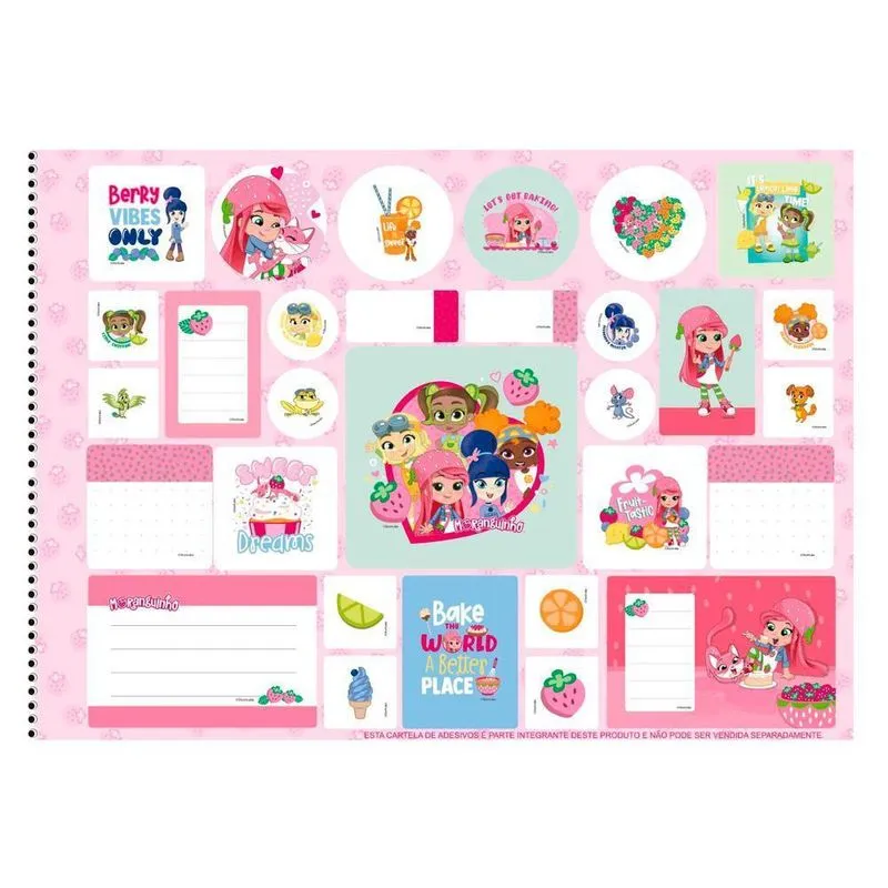 Caderno Cartográfia 60Fls Moranguinho Rosa Claro Animativa