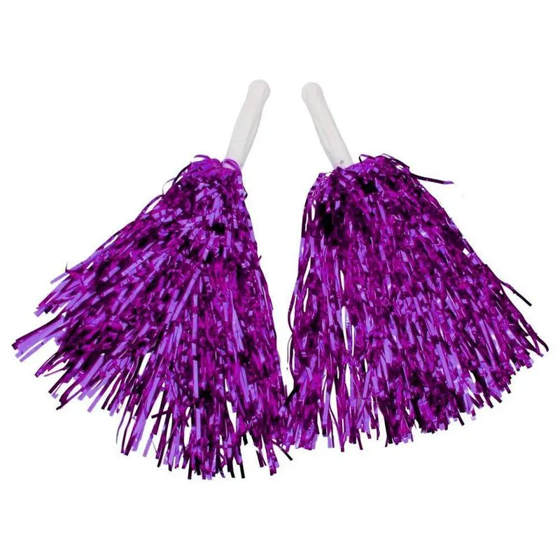 Pompom Metalizado Torcida 2und Pink Cheerleader Fantasia