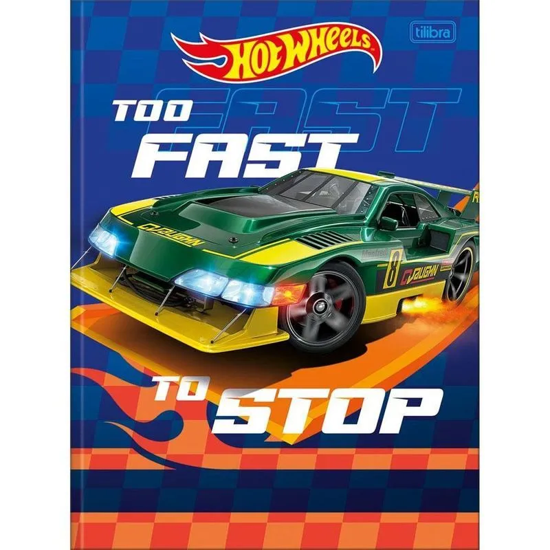 Caderno Brochurão 80Fls Hot Wheels Too Fast To Stop Tilibra