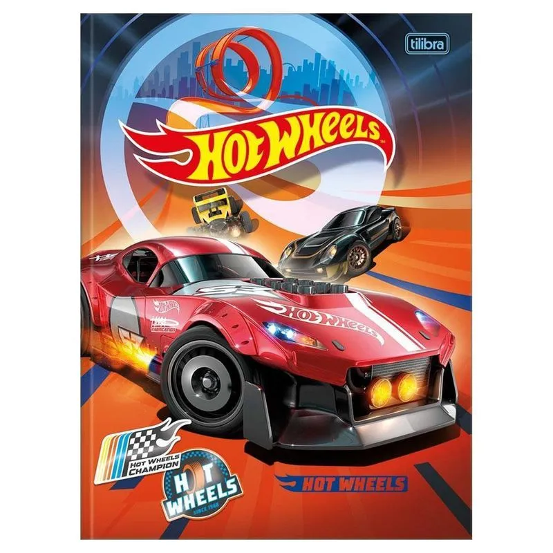 Caderno Brochurão 80Fls Hot Wheels Champion Vermelho Tilibra