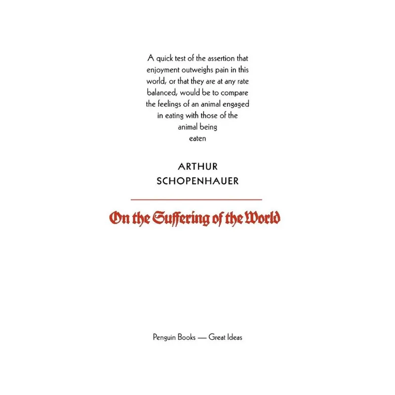 ON THE SUFFERING OF THE WORLD