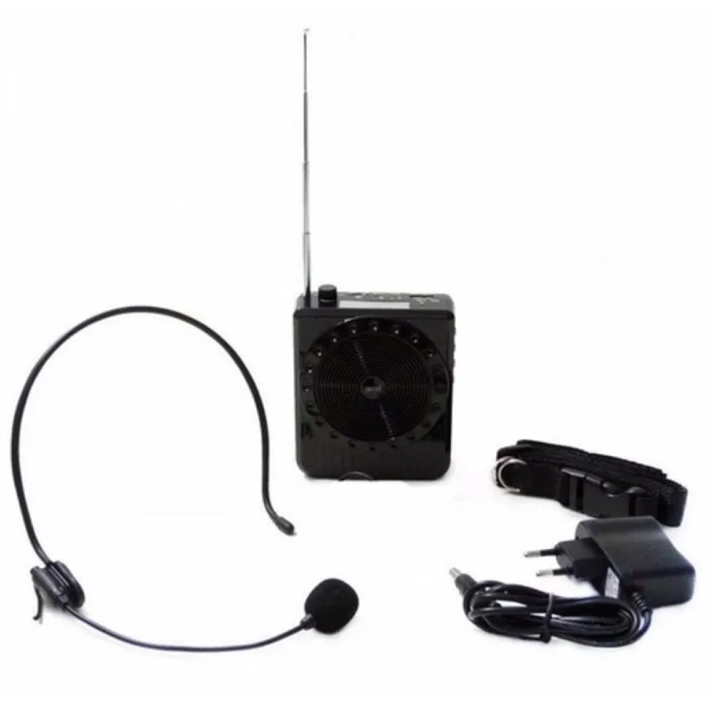 Megafone Amplificador Voz Microfone Professor Radio Fm Usb
