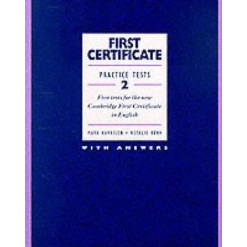 FIRST CERTIFICATE PRACTICE TESTS 2 BOOK WITH ANSWE