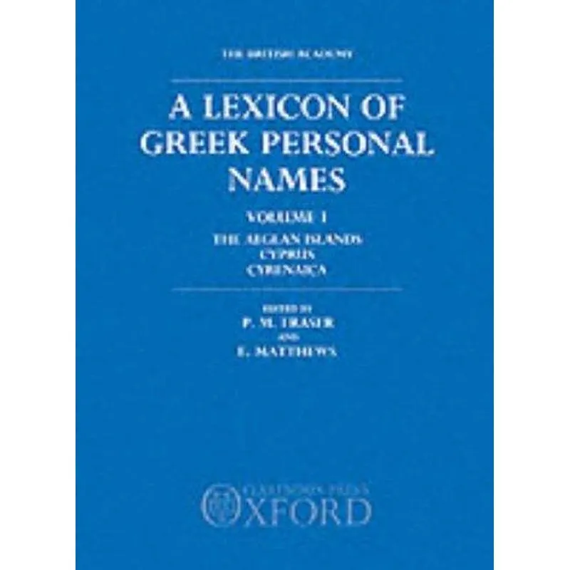 A Lexicon of Greek Personal Names