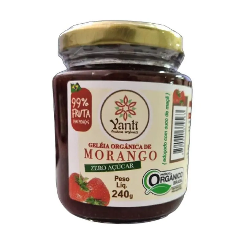 Geleia De Morango Orgânica Zero Açúcar Yanti 240g