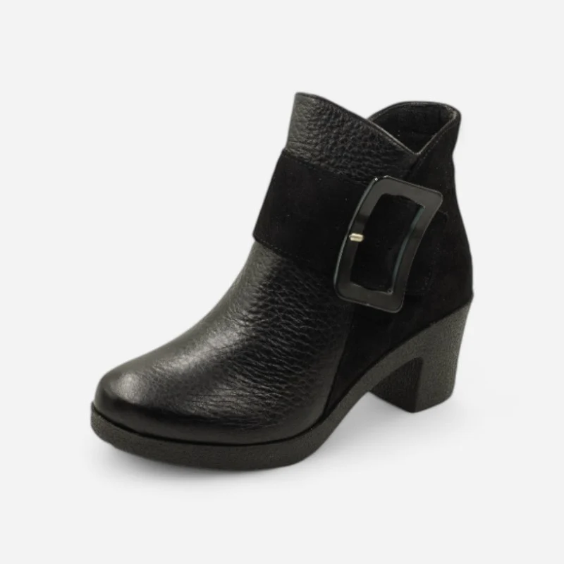 2494 Buckle Boot Black Comb 38
