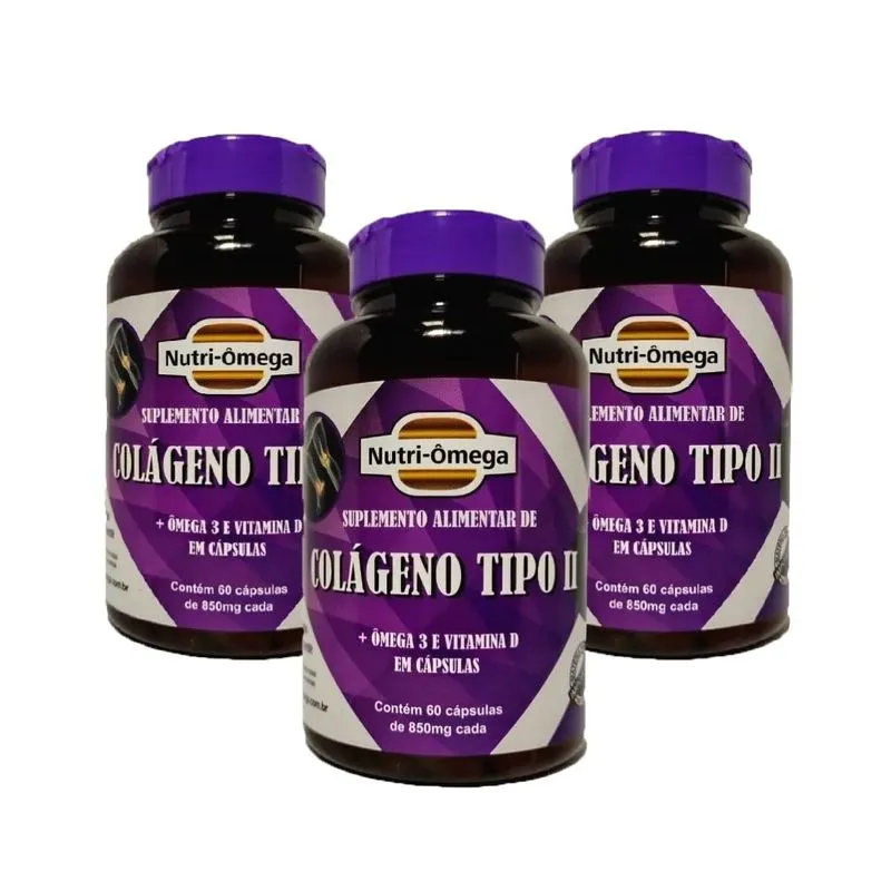 Colágeno Tipo 02 + Ômega 3 + Vitamina D (Articulação) Kit 06 Meses