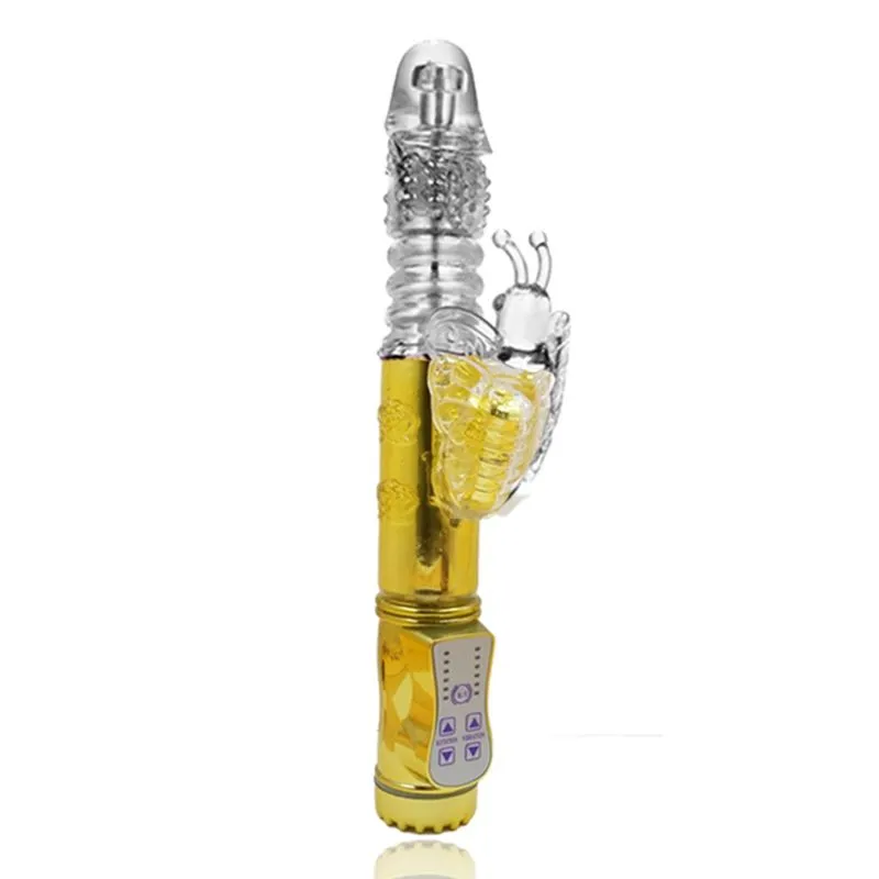 Vibrador de Borboleta Rotativo Vai e Vem com 36 Modos de Variação Vibrador Rotativo Vai e Vem com Estimulador Clitoriano Borboleta e 36 Modos 23x6x3,5 Miss Collection